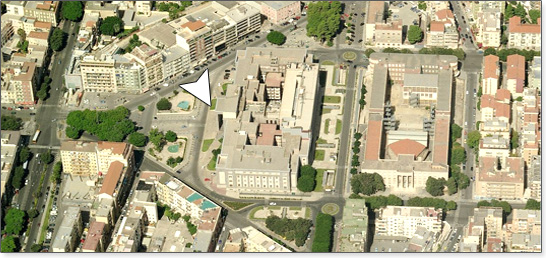 Foto aereografica del Palazzo di Giustizia di Cagliari ove è ubicata la Procura 
Generale presso la Corte di Appello